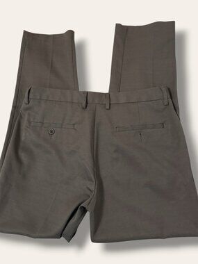 Kenneth Cole Reaction Pants Mens 34 X 30 Gray Dress Flat Front Slacks Workwear
